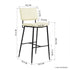 Set of Two 29" Cream And Black Faux Leather And Steel Low Back Bar Height Bar Chairs