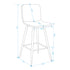 Set of Two 29" Aqua And Gold Steel Bar Height Bar Chairs