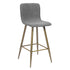 Set of Two 29" Gray And Gold Steel Bar Height Bar Chairs