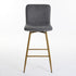 Set of Two 29" Gray And Gold Steel Bar Height Bar Chairs