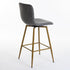 Set of Two 29" Gray And Gold Steel Bar Height Bar Chairs