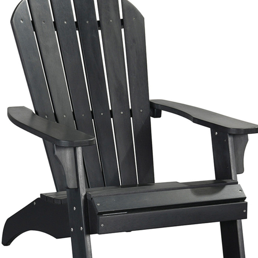 30" Black Heavy Duty Plastic Adirondack Chair