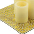 Set of Three Gold Flameless Pillar Candles With Holder