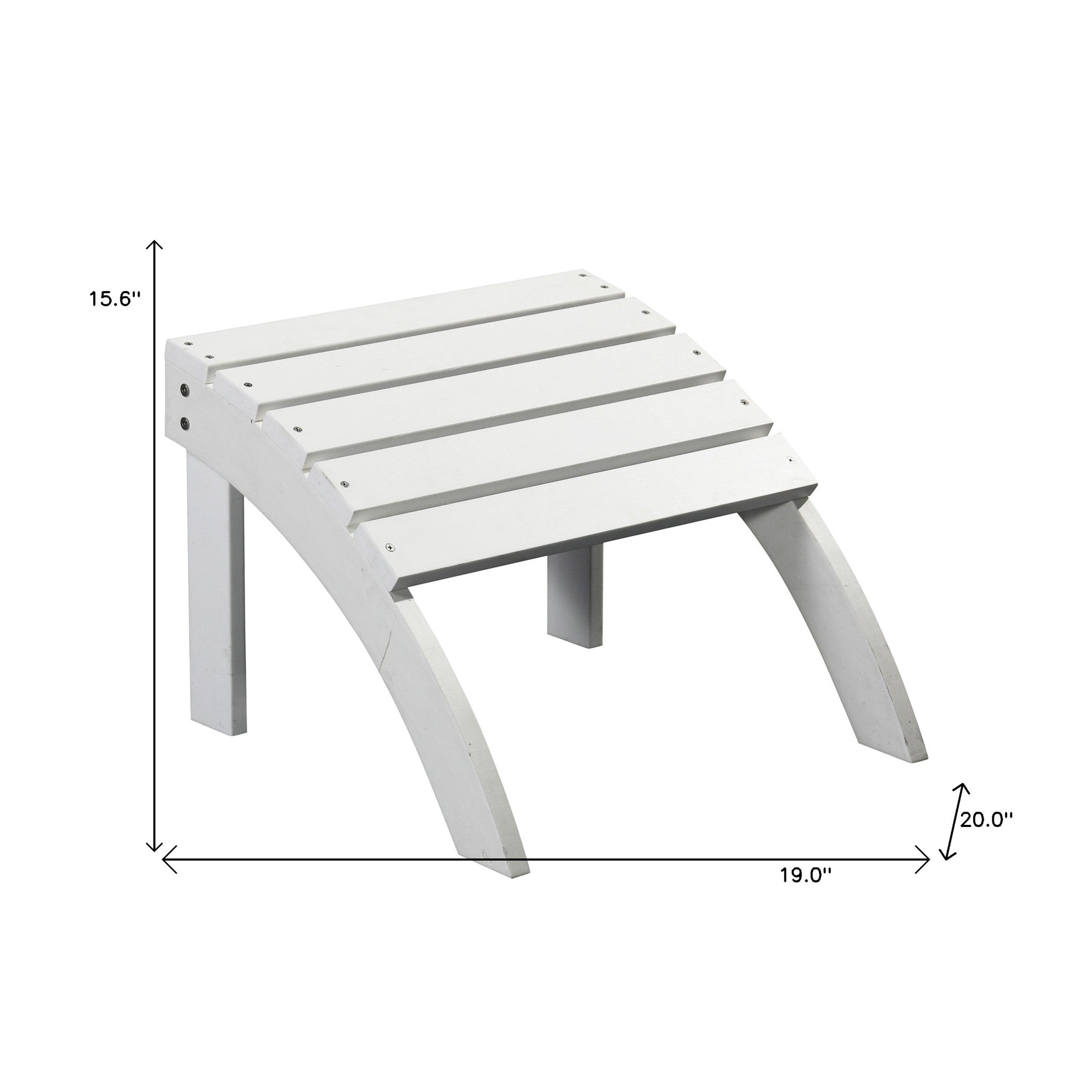 19" White Indoor Outdoor Footstool Ottoman