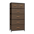 23" Brown Steel and Fabric Six Drawer Combo Dresser