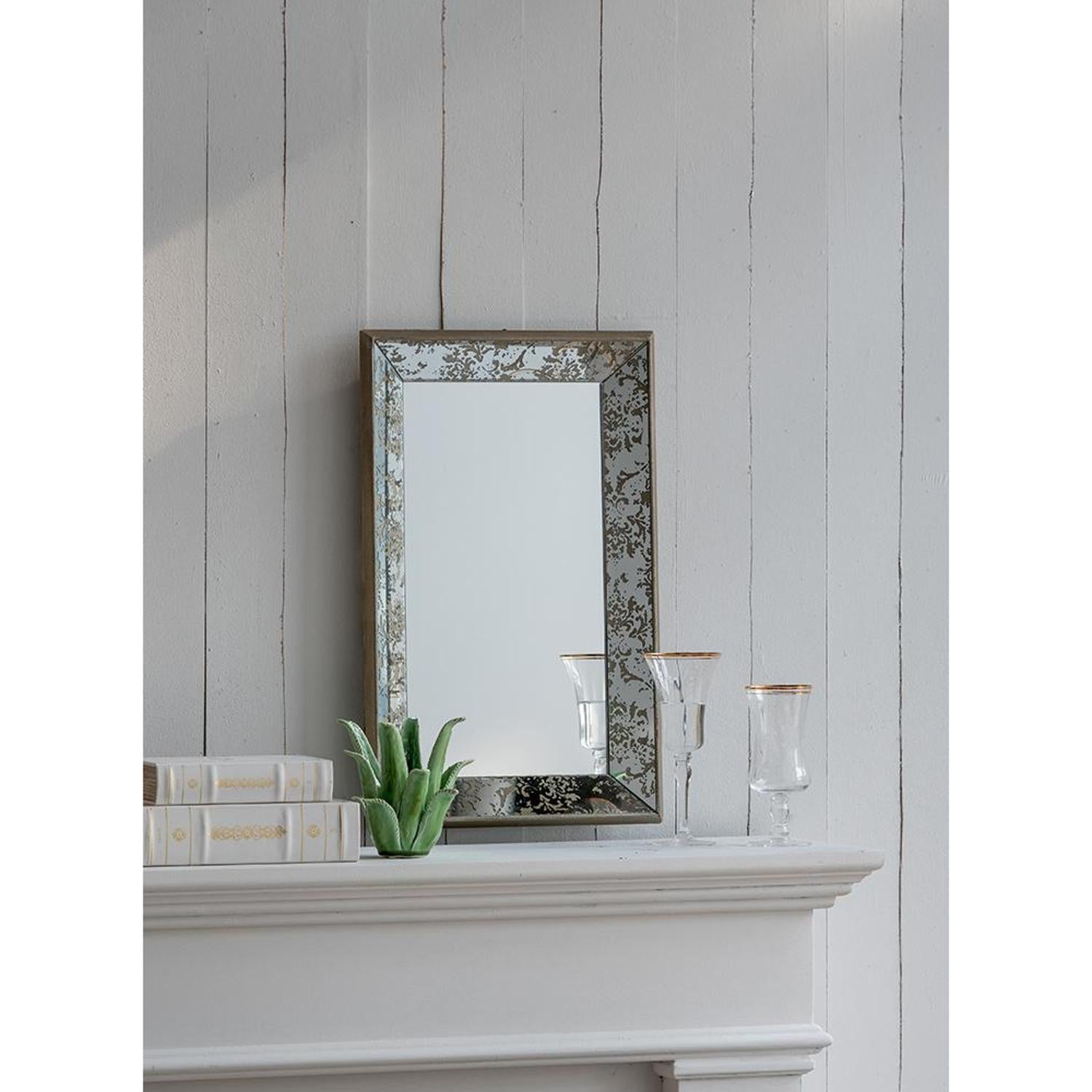 12" Silver Metal Framed Accent Mirror