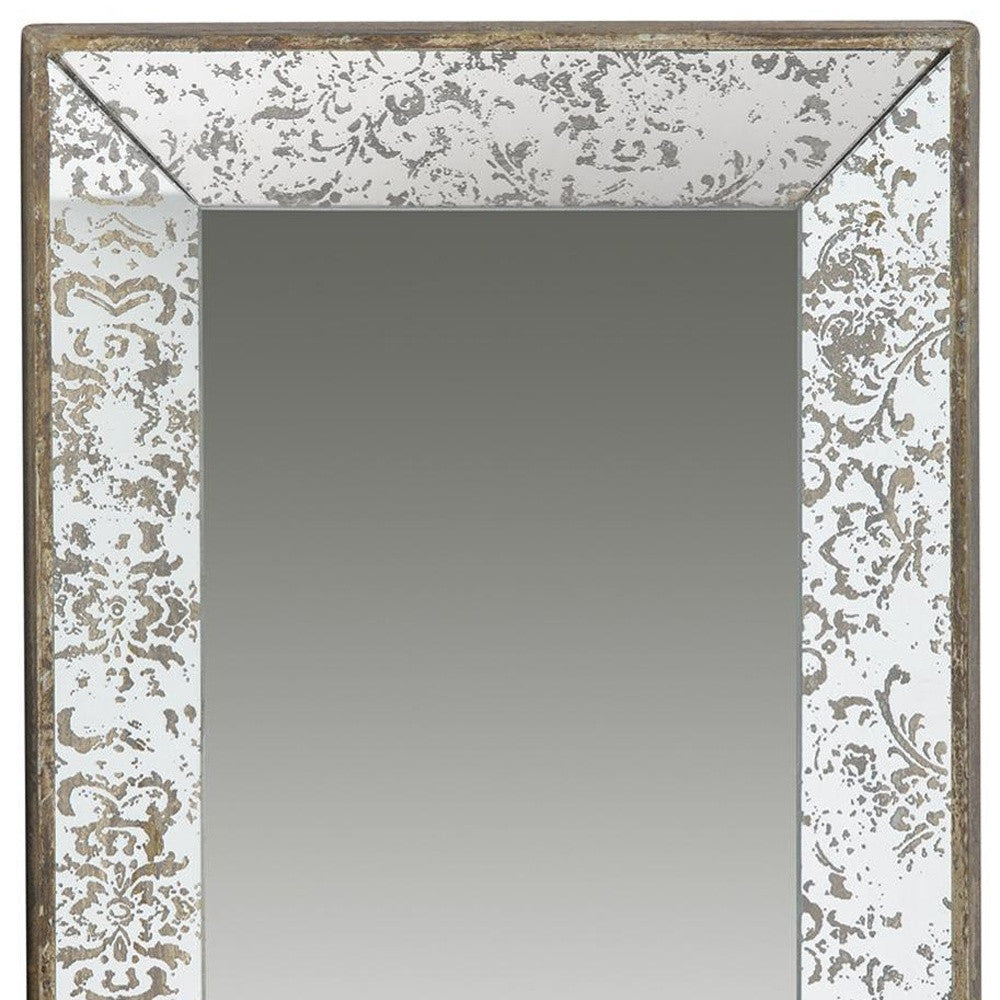 24" Silver Glass Framed Accent Mirror