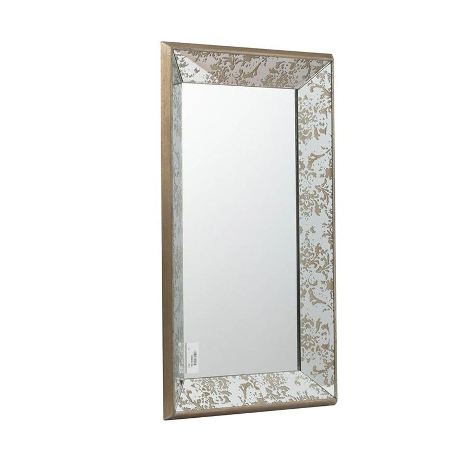 24" Silver Glass Framed Accent Mirror