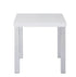 22" Chrome And White High Gloss Square End Table