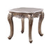 24" Champagne And Marble Polyresin Rectangular End Table