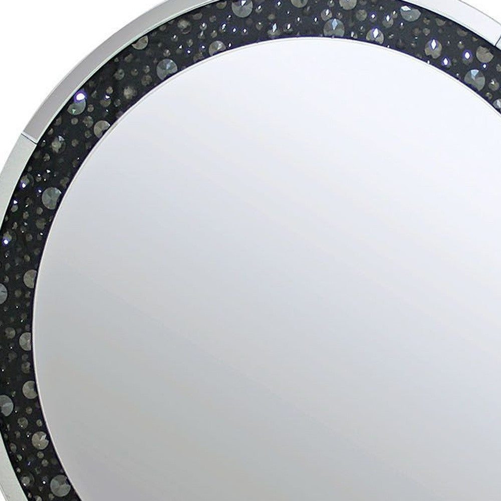 39" Black Round Accent Mirror