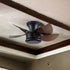 23" Brown Flush Mount Five Blade Remote Control Integrated Light Ceiling Fan