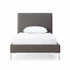 Twin Size Dark Grey Upholstered Faux Leather Bed Frame