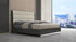 King Dark Grey High Gloss Bed Frame with Faux Leather Headboard