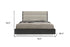 King Dark Grey High Gloss Bed Frame with Faux Leather Headboard