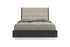 Queen Dark Grey High Gloss Bed Frame with Faux Leather Headboard