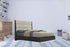 Queen Dark Grey High Gloss Bed Frame with Faux Leather Headboard