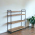 49" Brown and Black Metal Four Tier Etagere Bookcase