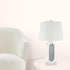 33" Mirrored Glass Faux Crystals Table Lamp With White Square Shade