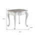 24" White And Marble Marble And Polyresin Rectangular End Table