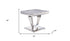 22" Silver And Light Gray Marble Look And Stainless Steel Square End Table