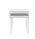 24" Clear And Silver Mirrored Square Mirrored End Table