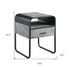 22" Black And Concrete Gray Manufactured Wood And Metal Square End Table With Drawer And Shelf