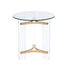 24" Gold And Clear Glass And Metal Round End Table