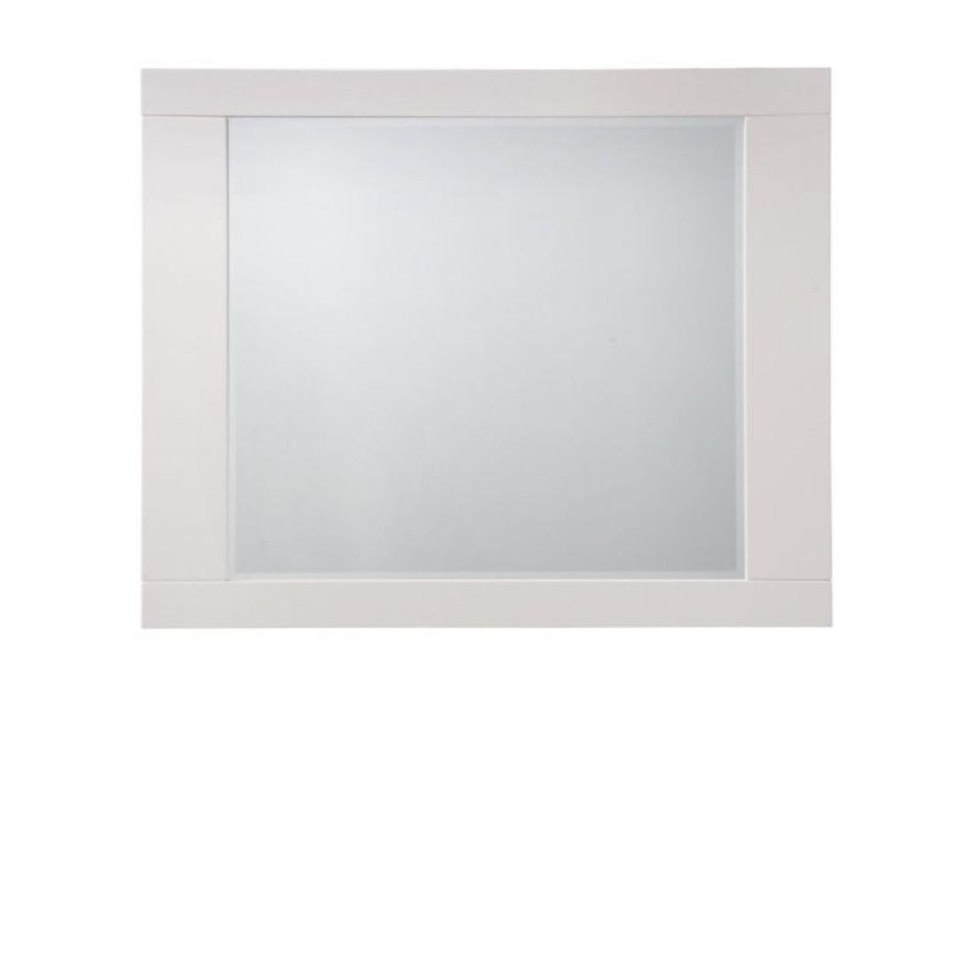 37" White High Gloss Square Dresser Mirror