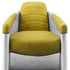 28" Yellow Top Grain Leather And Steel Barrel Chair