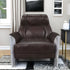 35" Espresso Top Grain Leather And Steel Patchwork Club Chair