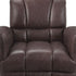 35" Retro Brown Top Grain Leather And Steel Patchwork Club Chair