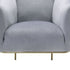 30" Gray Velvet And Gold Solid Color Barrel Chair