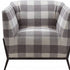 32" Grey And Light Grey 100% Polyester And Brown Patchwork Club Chair