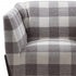 32" Grey And Light Grey 100% Polyester And Brown Patchwork Club Chair