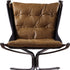 30" Coffee Top Grain Leather And Steel Solid Color Lounge Chair