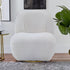 32" White Sherpa Solid Color Swivel Slipper Chair