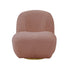 32" Pink Sherpa Solid Color Swivel Slipper Chair