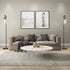 67" Blackened Bronze Modern Floor Lamp With Seeded Glass Drum Shade