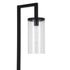 67" Blackened Bronze Modern Floor Lamp With Seeded Glass Drum Shade