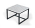 15" Black And White Stone And Metal Square End Table