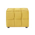 22" Yellow Velvet And Black Cube Ottoman