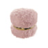 18" Blush Faux Fur Round Ottoman