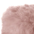 18" Blush Faux Fur Round Ottoman