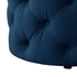 21" Navy Blue Velvet Tufted Round Ottoman