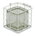 5.5" White and Clear Wire Basket Glass Jar