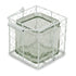 5.5" White and Clear Wire Basket Glass Jar