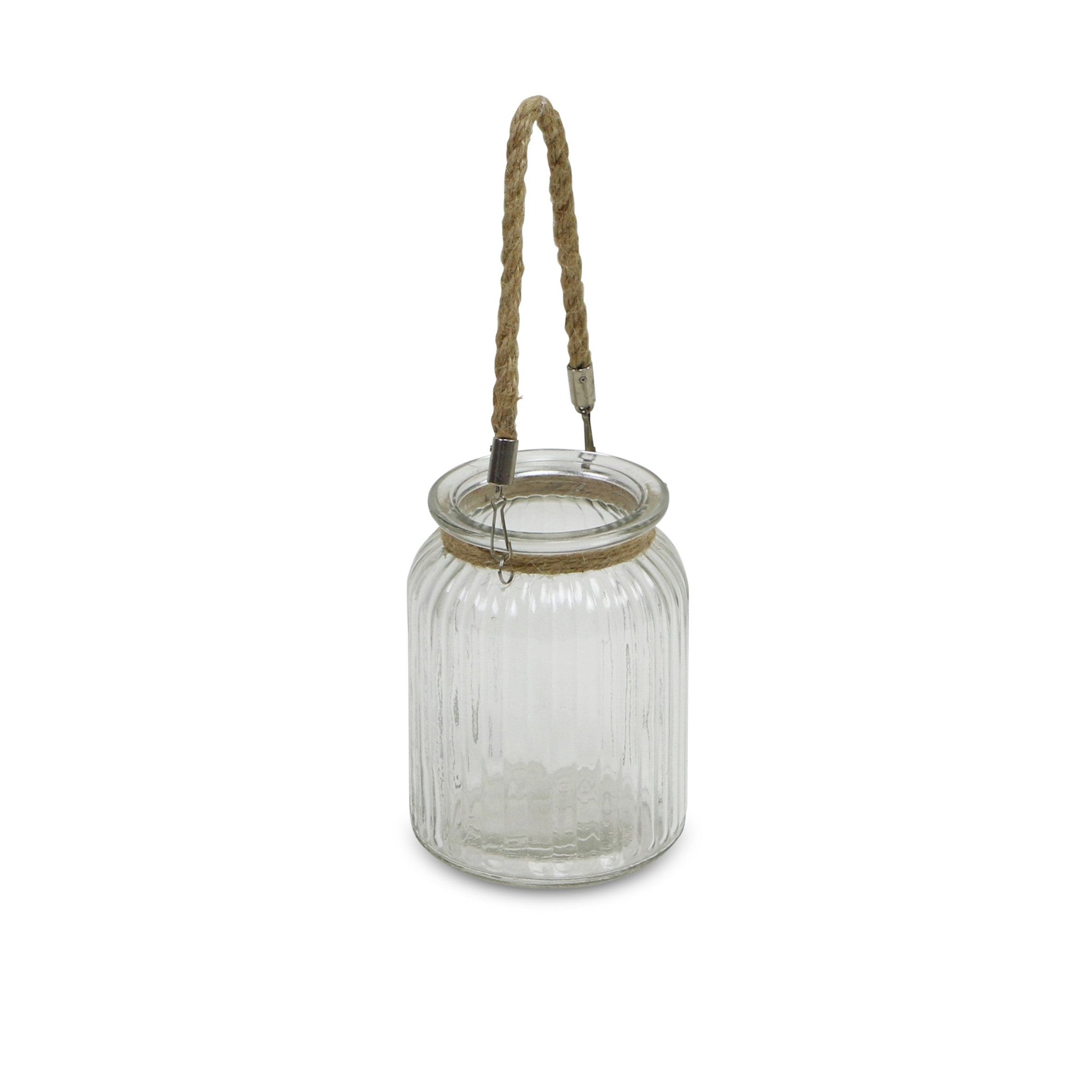 5.75" Clear Brown Glass Jar with Rope