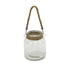 6" Clear and Brown Glass Jar with Rope