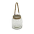 6" Clear and Brown Glass Jar with Rope